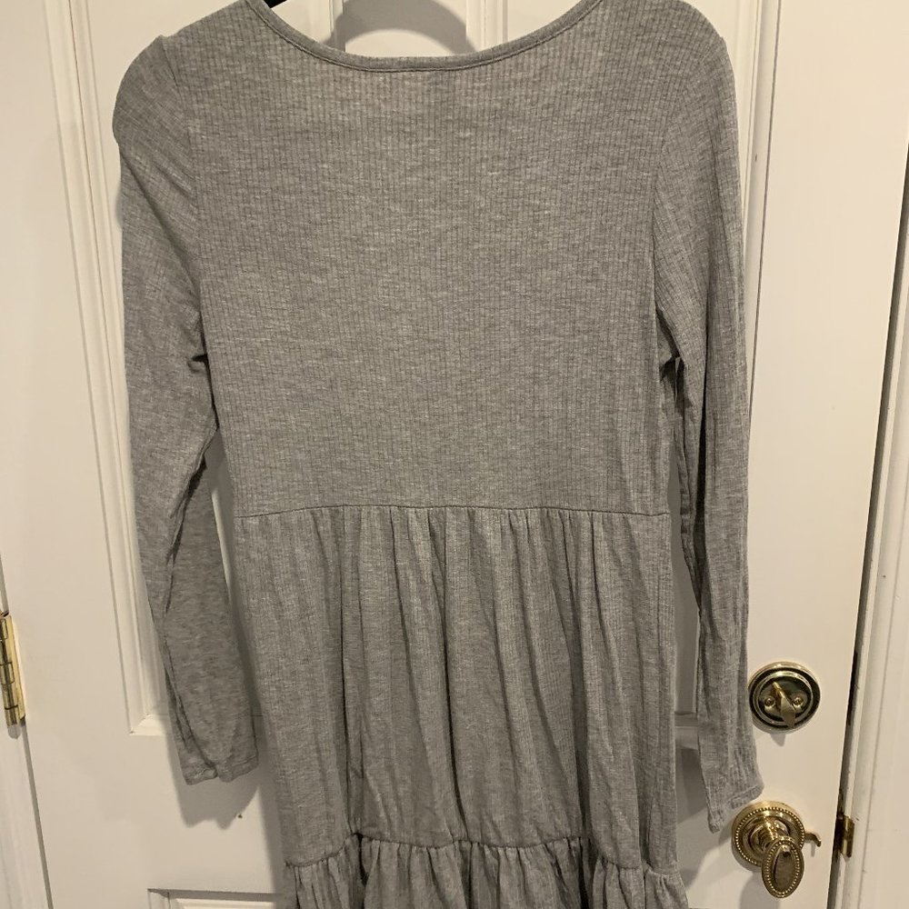 Ribbed Grey Mini Dress